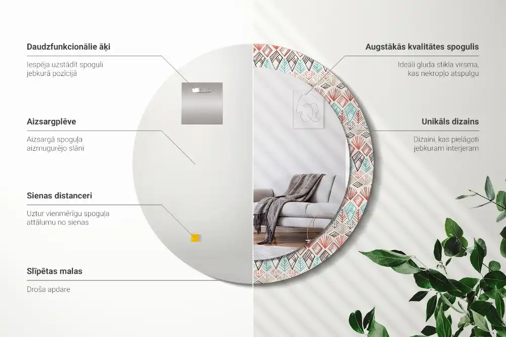 Runden spiegel Ethnisches Muster