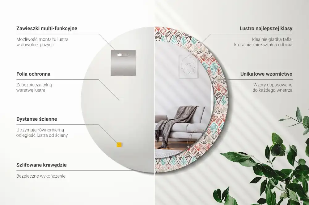 Runden spiegel Ethnisches Muster