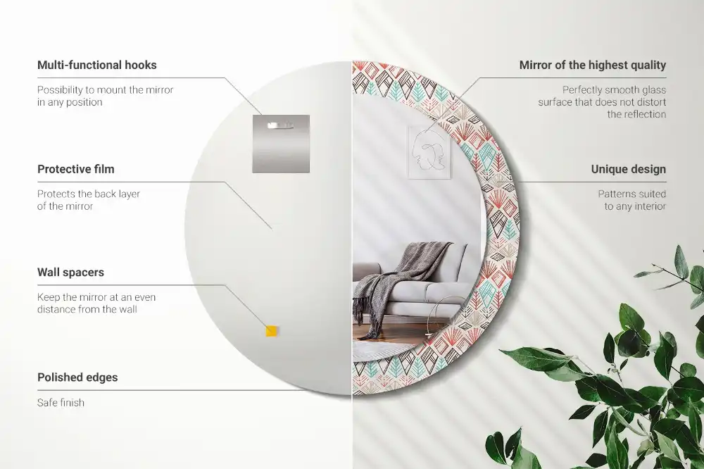 Runden spiegel Ethnisches Muster