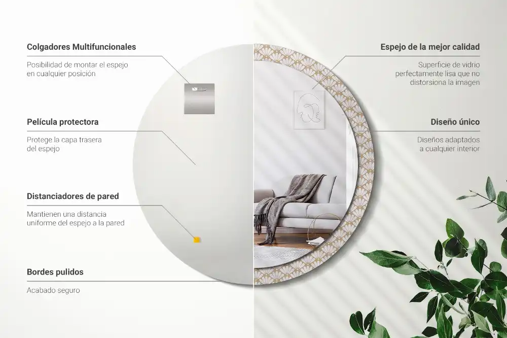 Spiegel rund Orientalische Blume