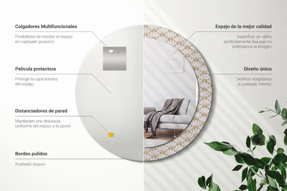 Spiegel rund Orientalische Blume