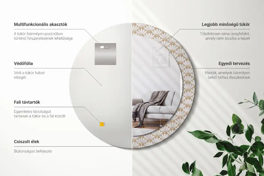 Spiegel rund Orientalische Blume