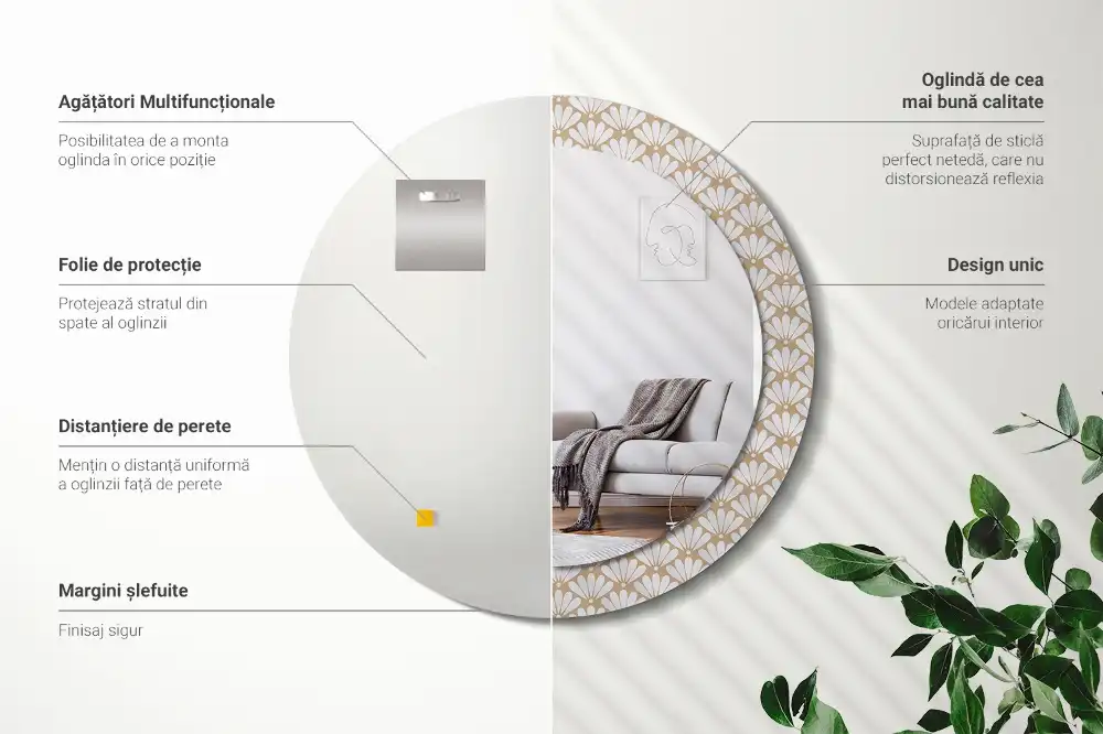 Spiegel rund Orientalische Blume