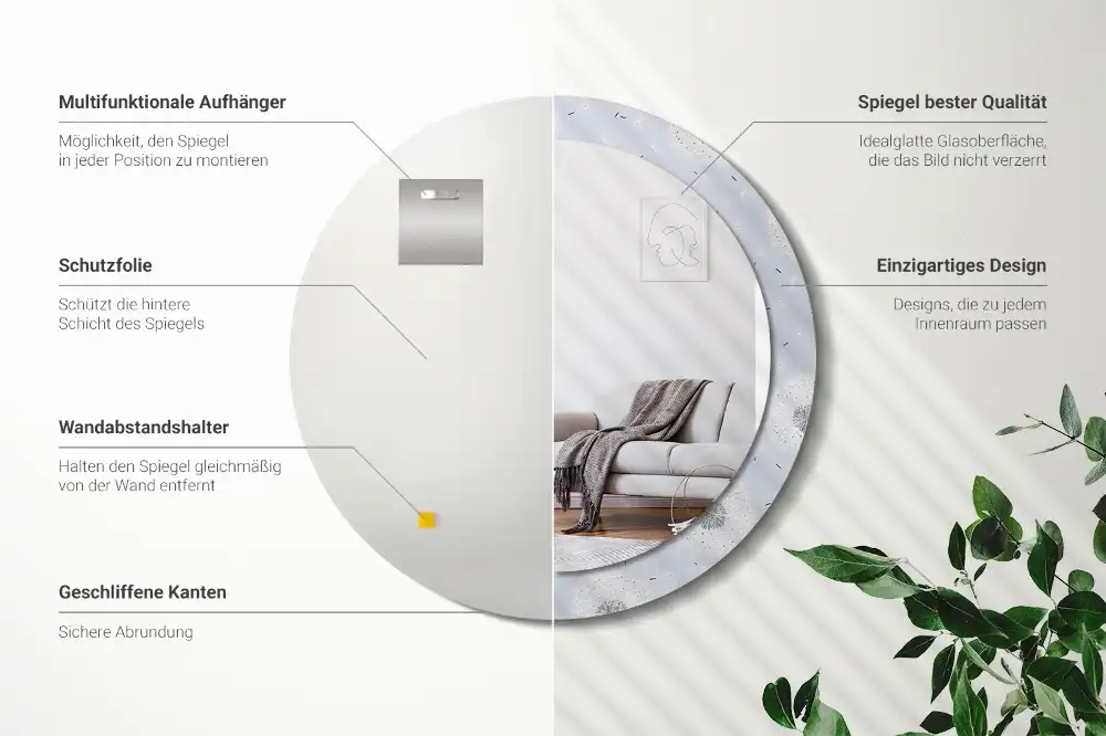 Runden spiegel Löwenzahn