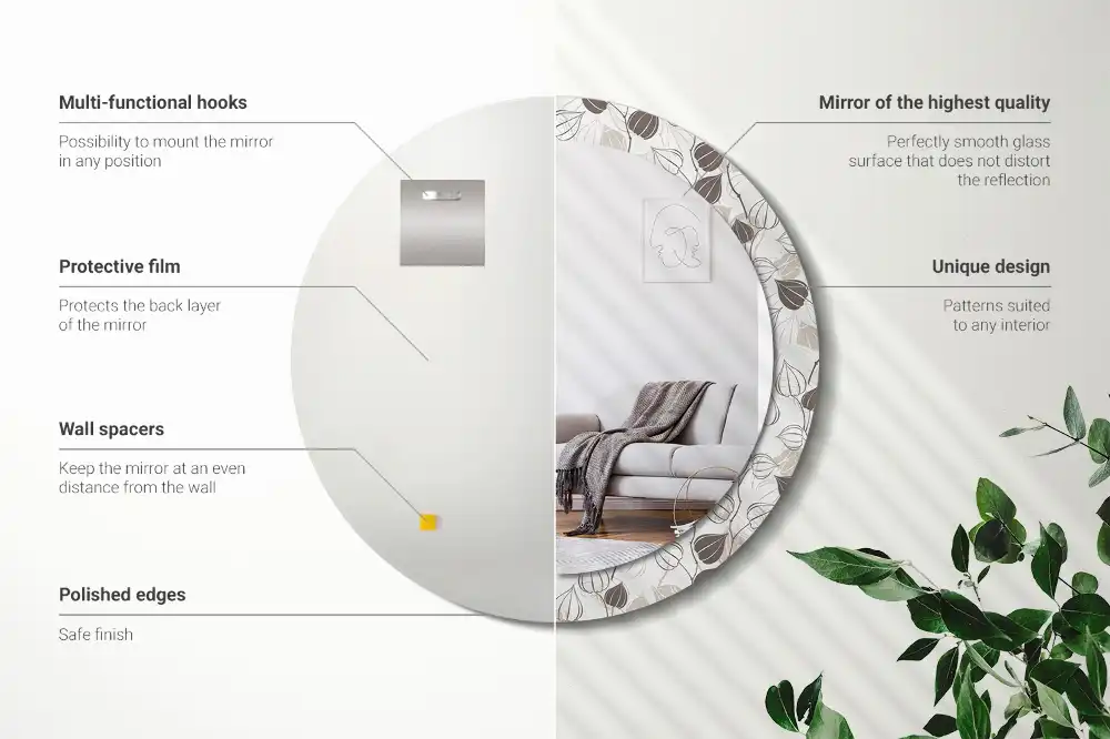 Runden spiegel Abstrakt-blumig