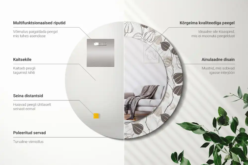 Runden spiegel Abstrakt-blumig