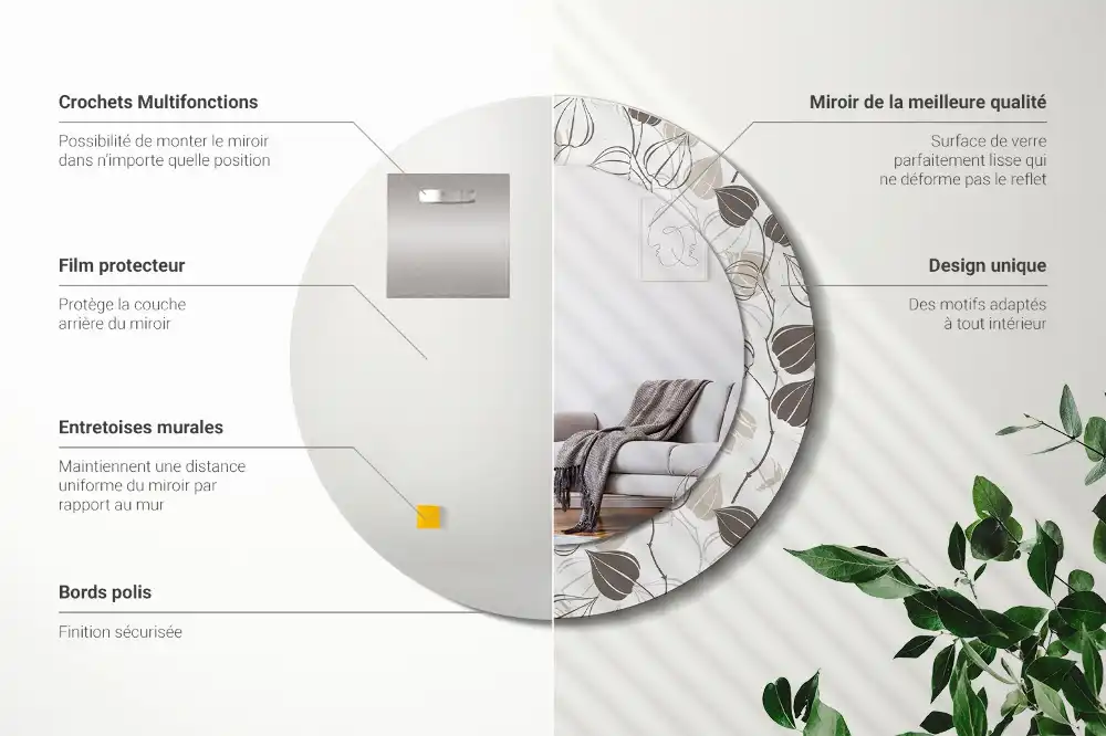 Runden spiegel Abstrakt-blumig