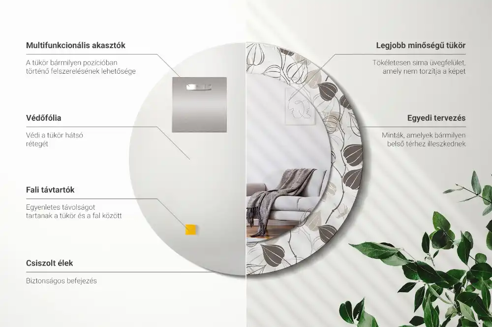 Runden spiegel Abstrakt-blumig