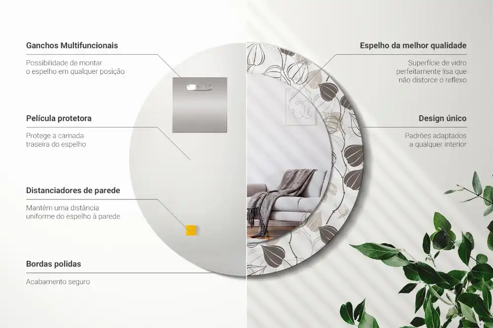 Runden spiegel Abstrakt-blumig