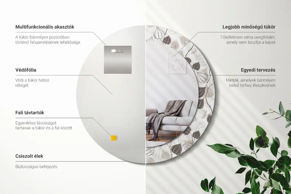 Runden spiegel Abstrakt-blumig