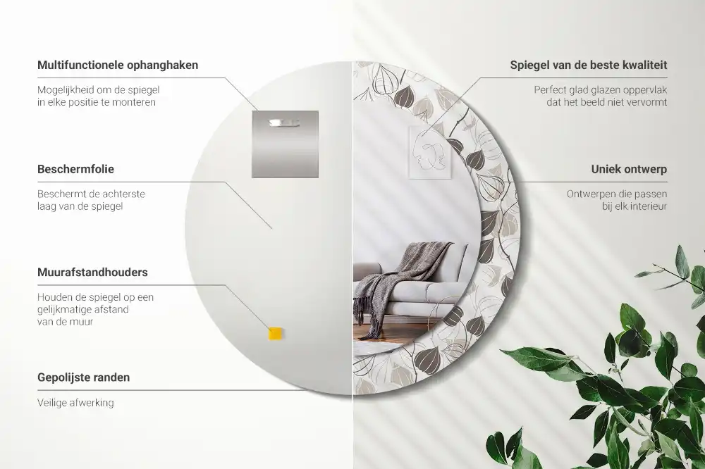 Runden spiegel Abstrakt-blumig