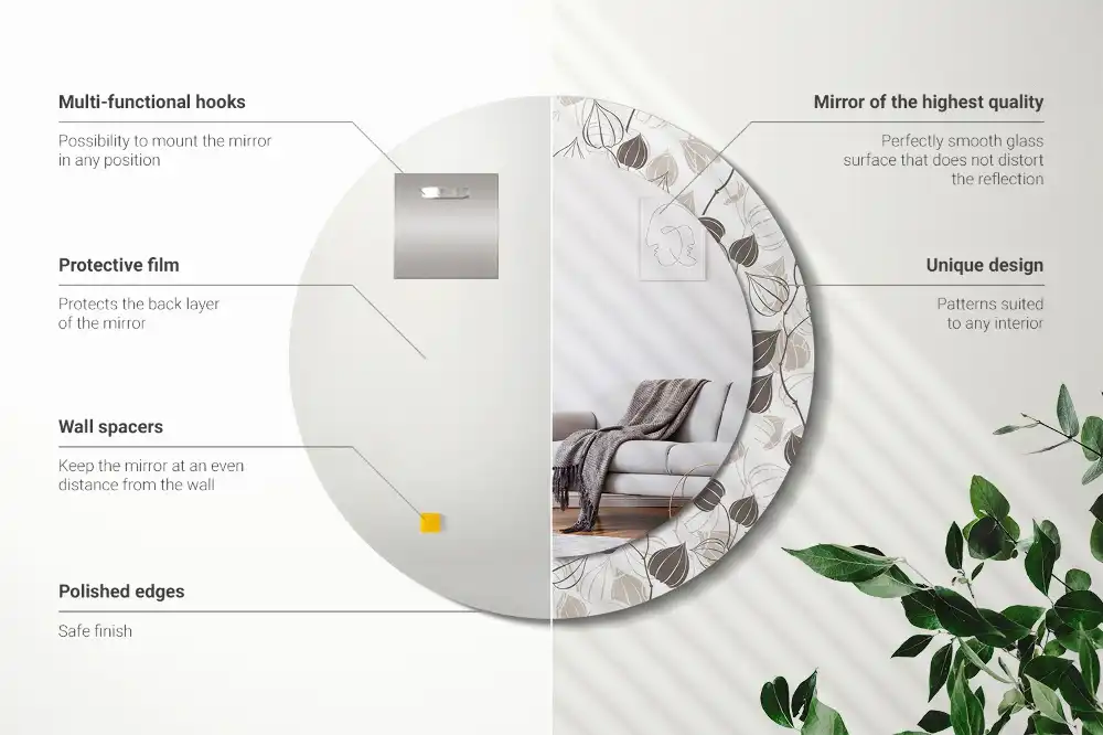 Runden spiegel Abstrakt-blumig