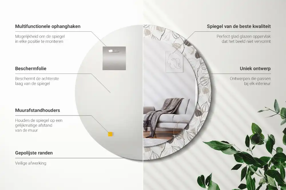 Runden spiegel Abstrakt-blumig