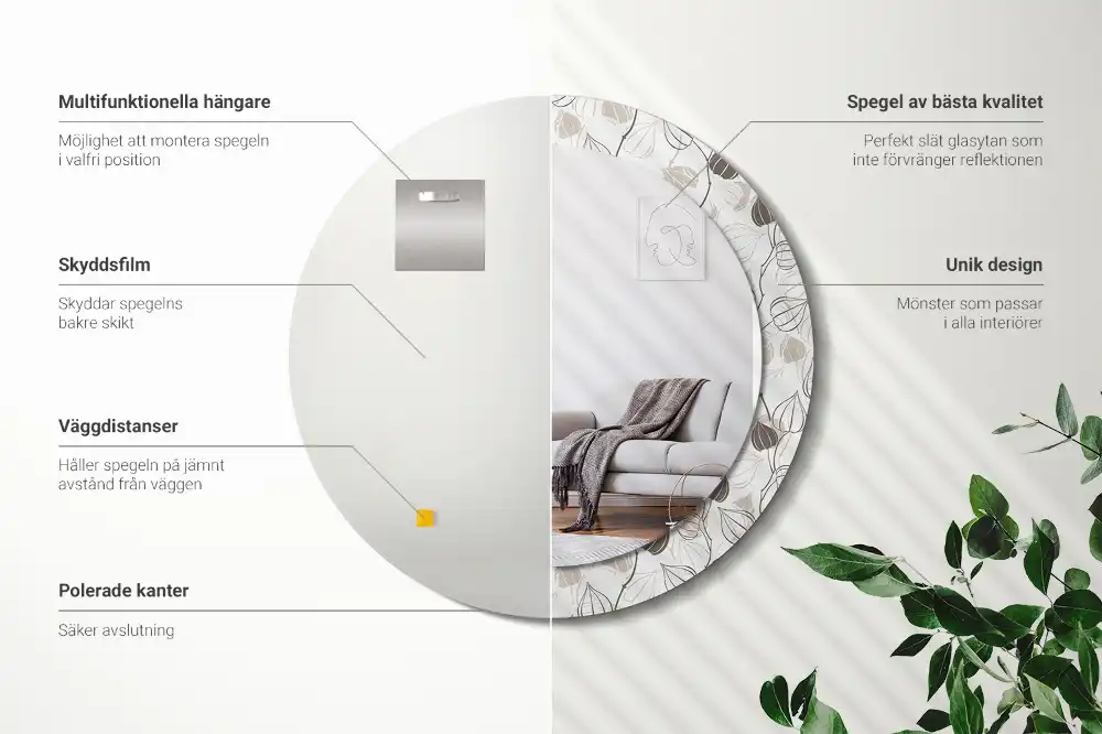 Runden spiegel Abstrakt-blumig