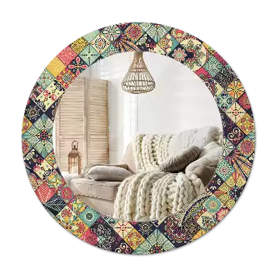 Runden spiegel Patchwork-Fliesen