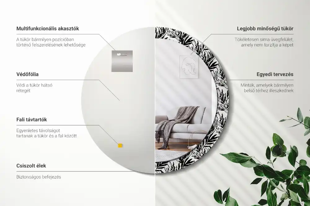 Runden spiegel Monstera