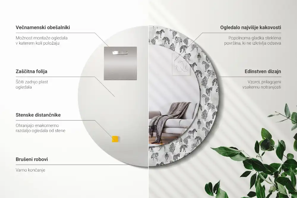 Spiegel rund Tropischer Tiger