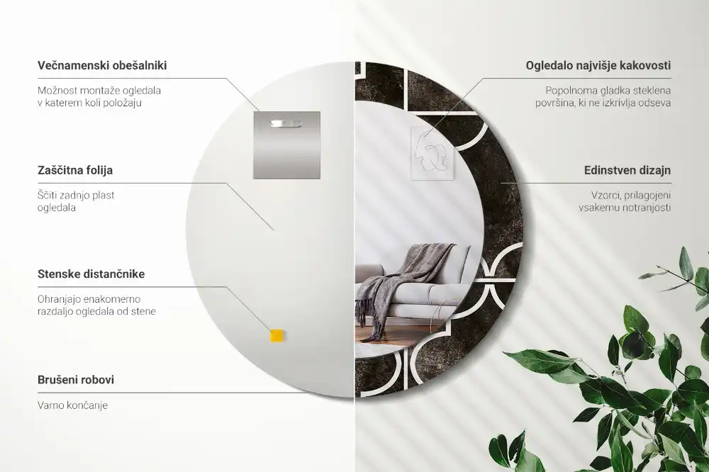 Runden spiegel Antikes Muster