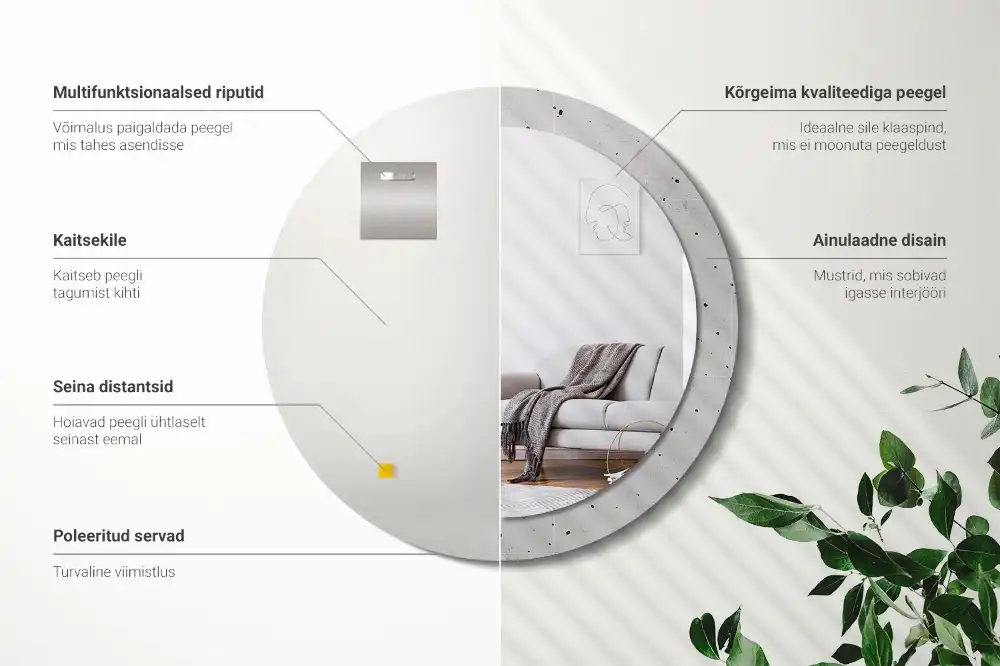 Runden spiegel Betonstruktur