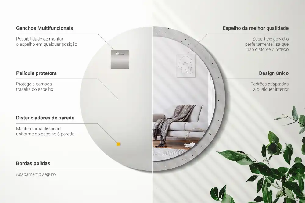 Runden spiegel Betonstruktur