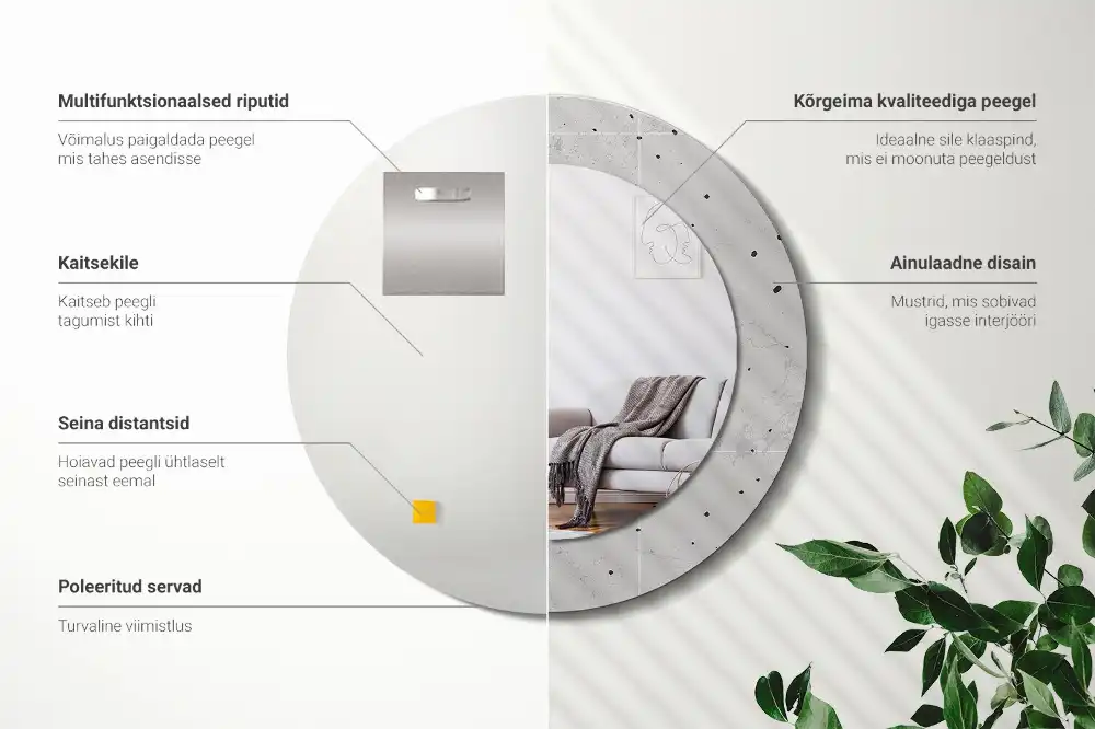 Runden spiegel Betonstruktur