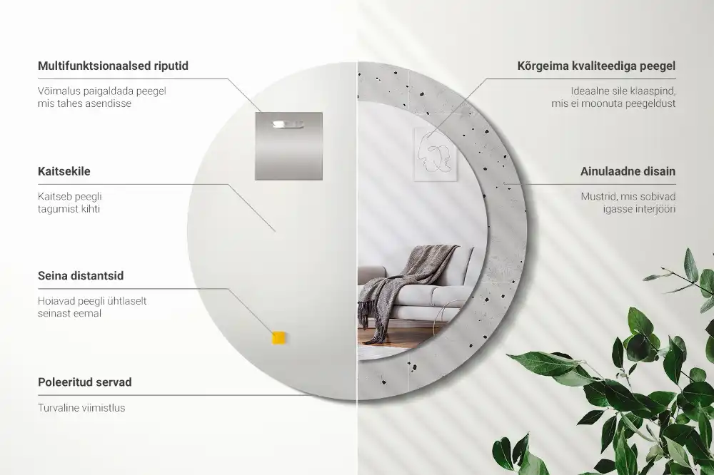 Runden spiegel Betonstruktur