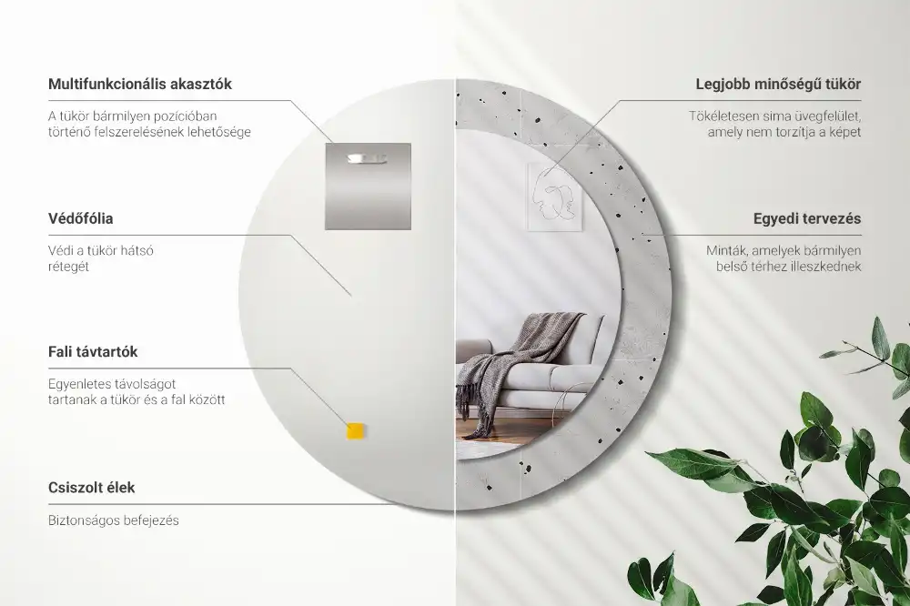 Runden spiegel Betonstruktur