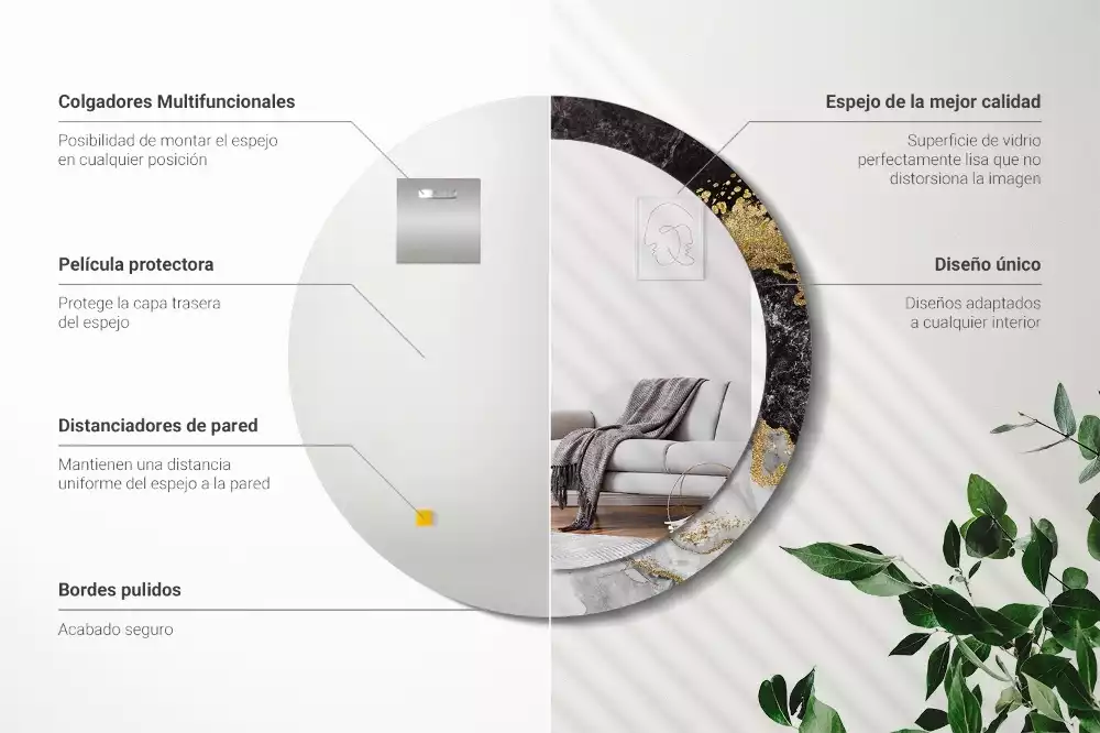 Spiegel rund Loft-Marmor