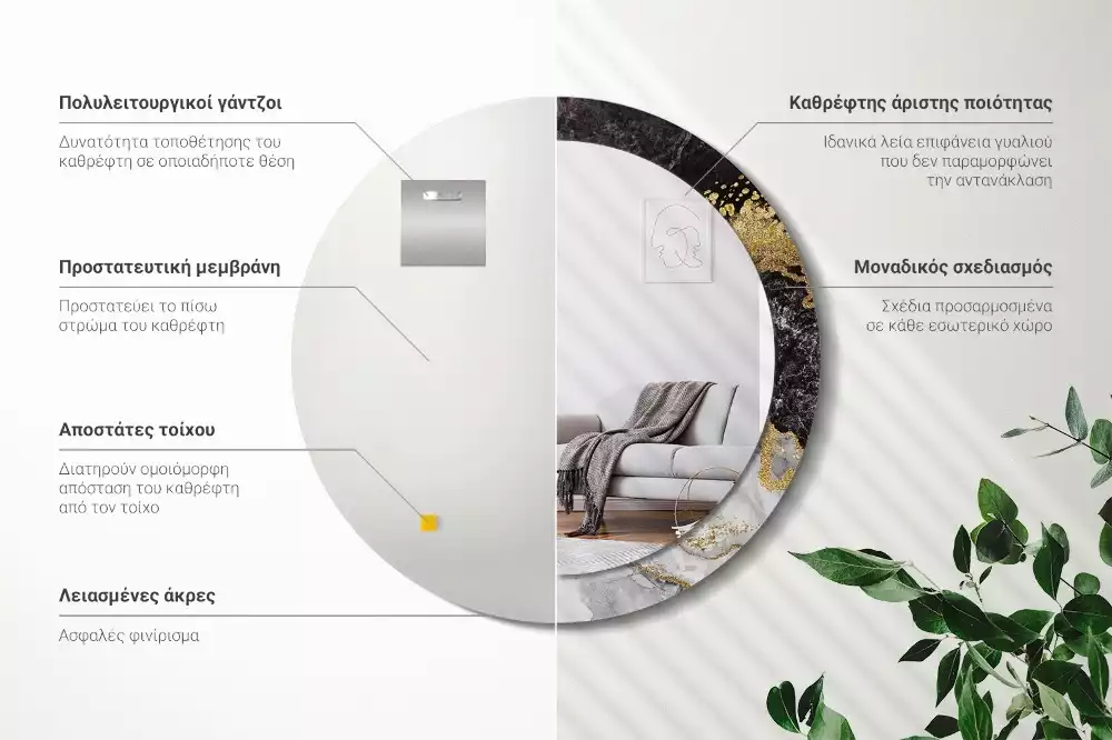 Spiegel rund Loft-Marmor