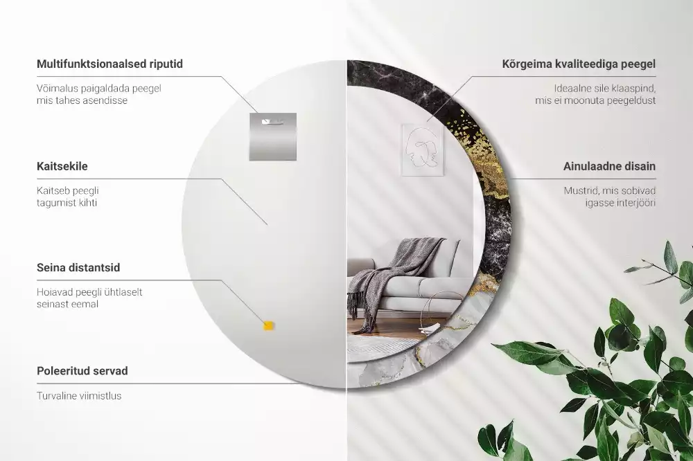 Spiegel rund Loft-Marmor