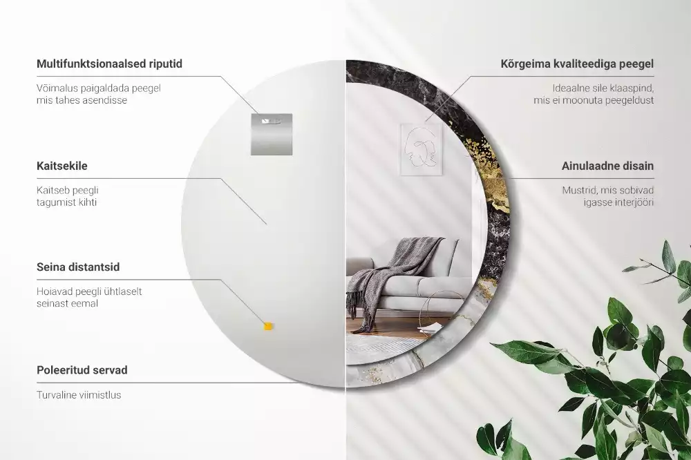 Spiegel rund Loft-Marmor