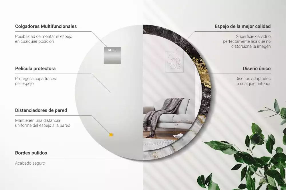 Spiegel rund Loft-Marmor