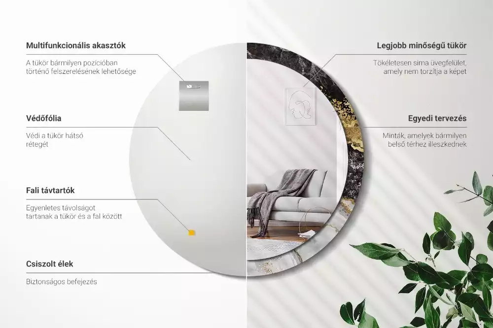 Spiegel rund Loft-Marmor