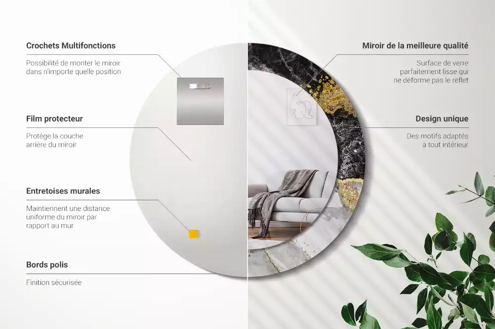 Spiegel rund Loft-Marmor