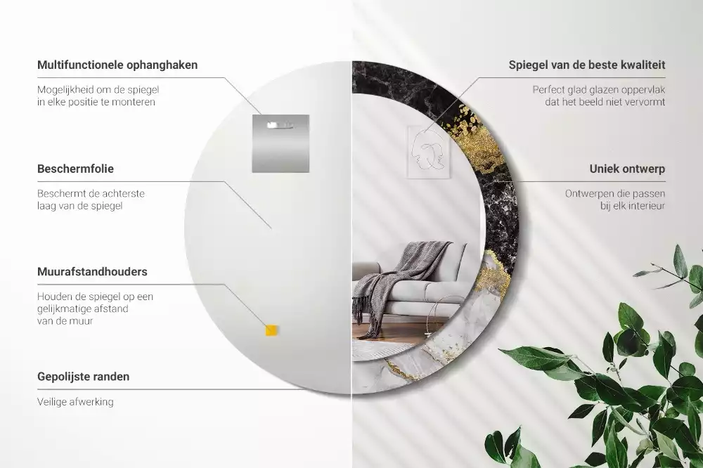 Spiegel rund Loft-Marmor