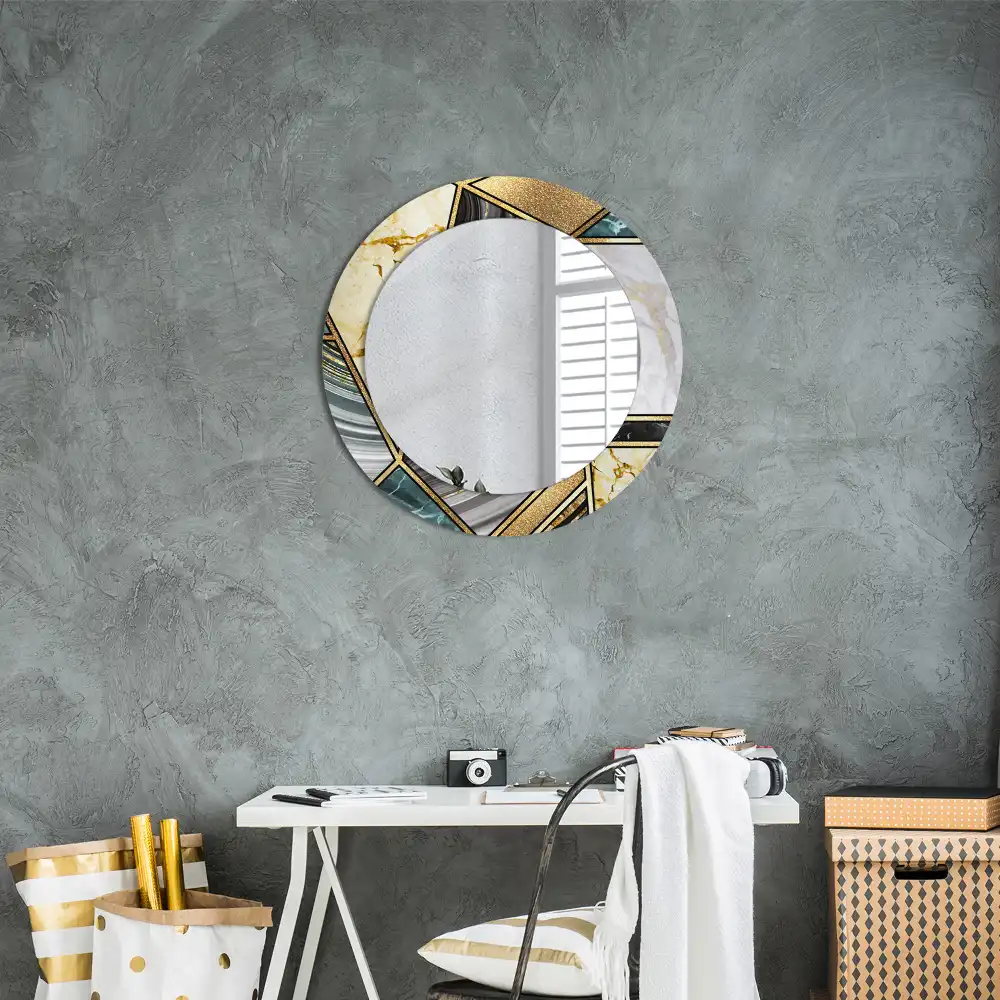 Runden spiegel Marmor-Stil