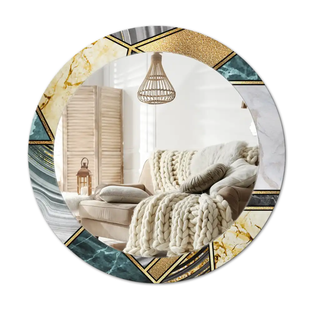 Runden spiegel Marmor-Stil