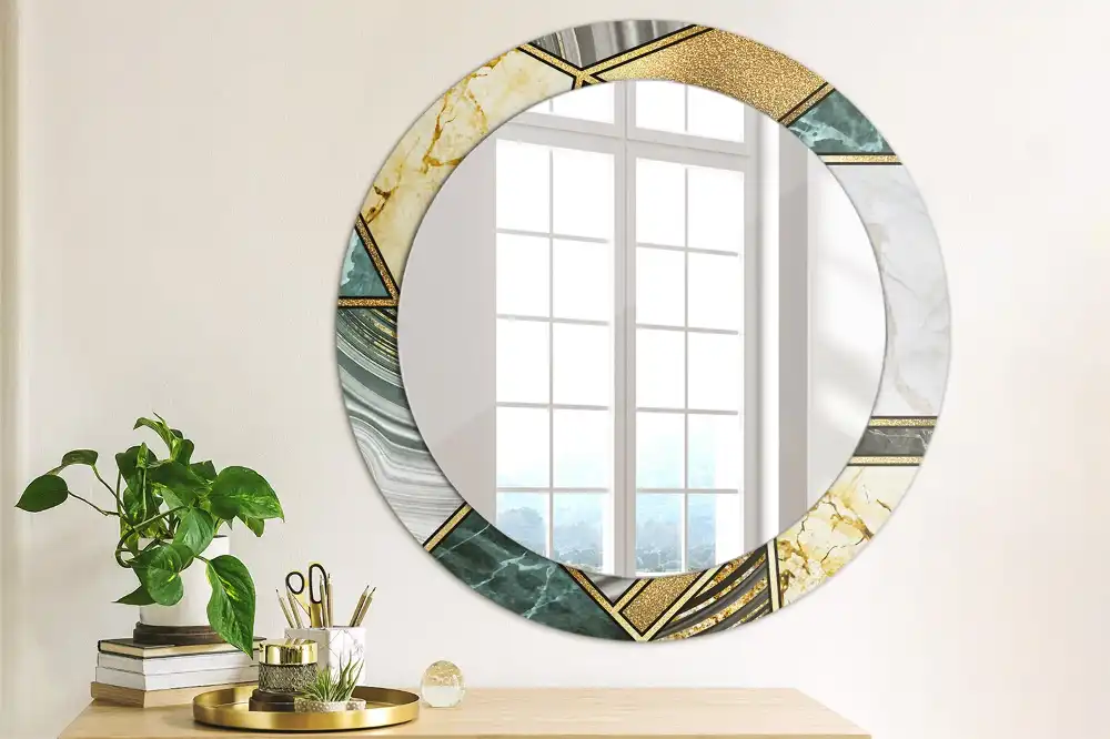 Runden spiegel Marmor-Stil