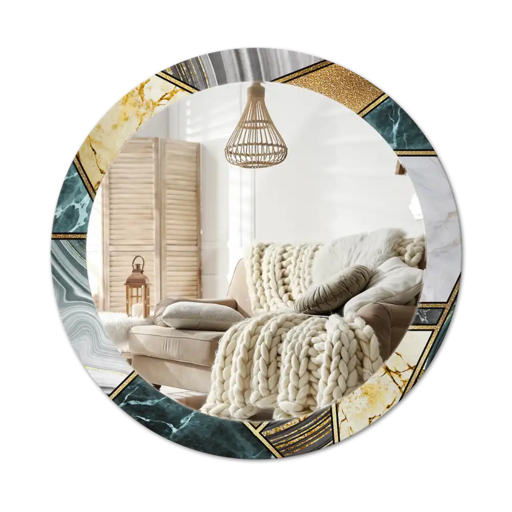 Runden spiegel Marmor-Stil
