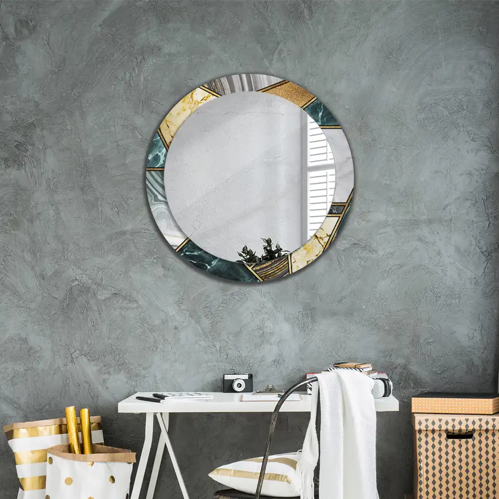 Runden spiegel Marmor-Stil
