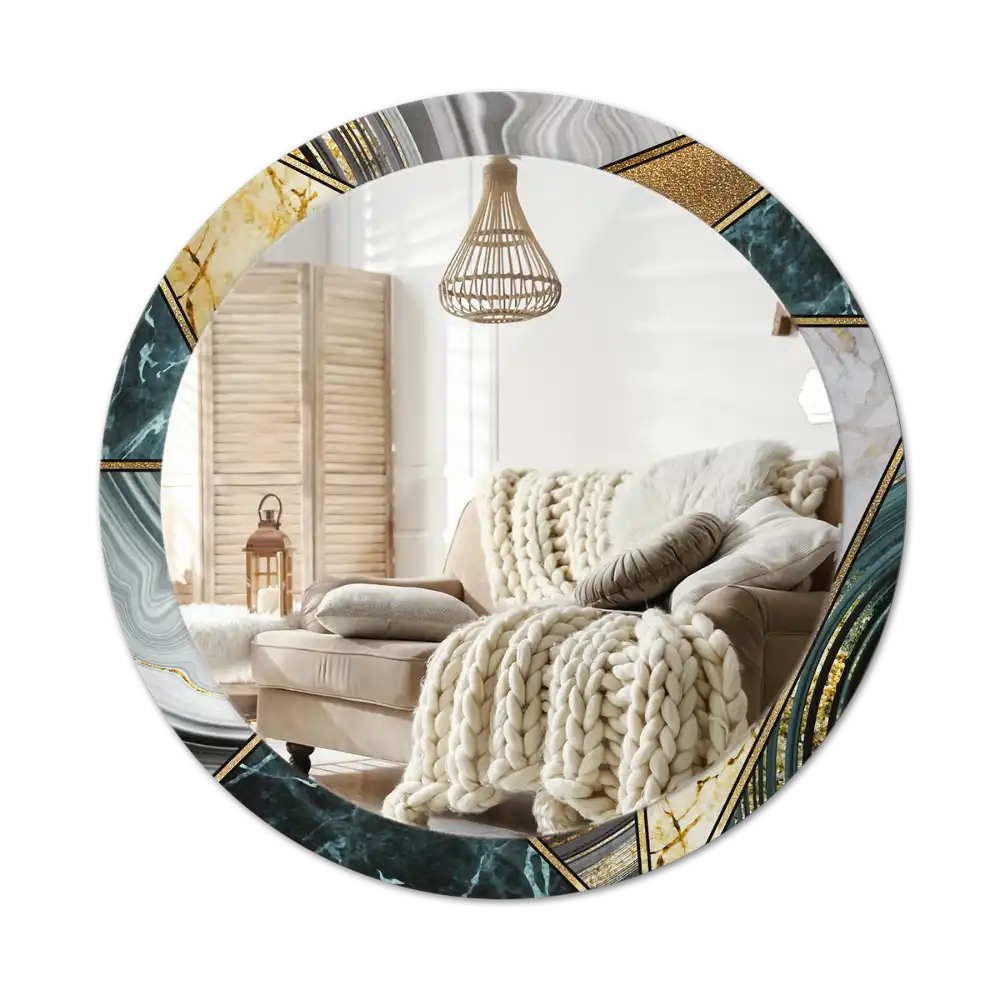 Runden spiegel Marmor-Stil