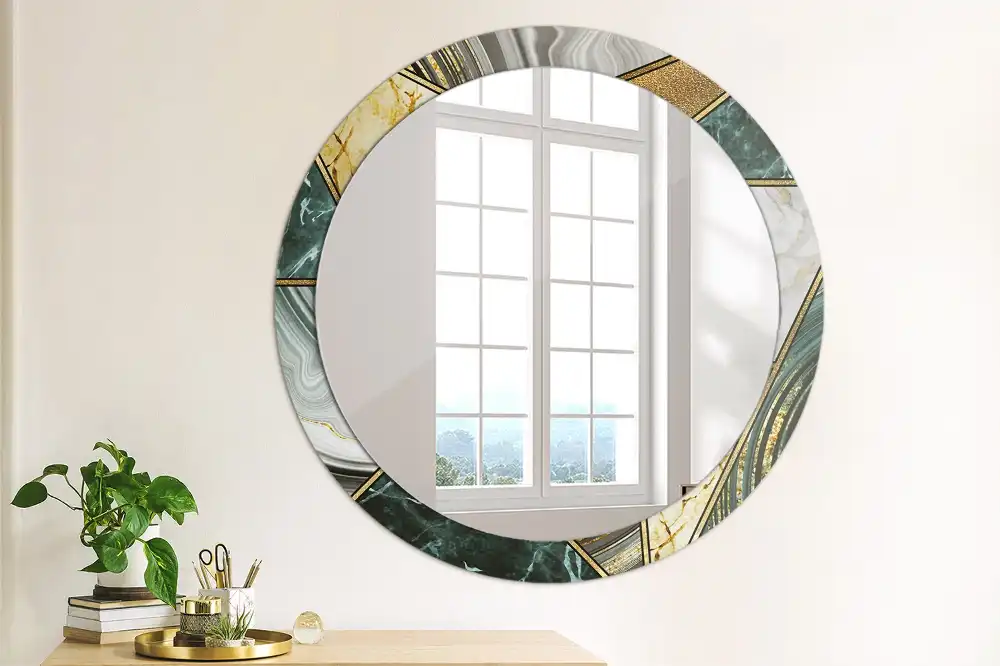 Runden spiegel Marmor-Stil