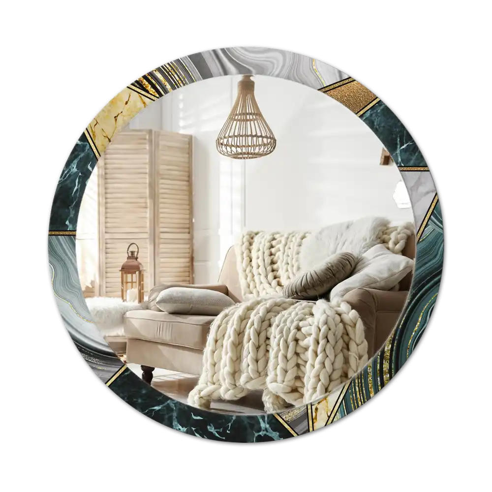 Runden spiegel Marmor-Stil
