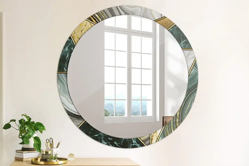 Runden spiegel Marmor-Stil