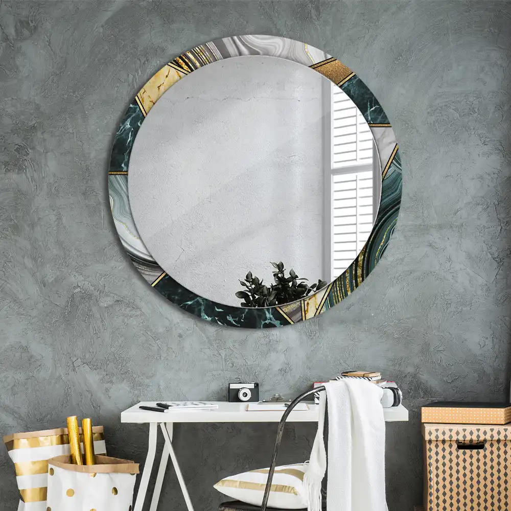 Runden spiegel Marmor-Stil