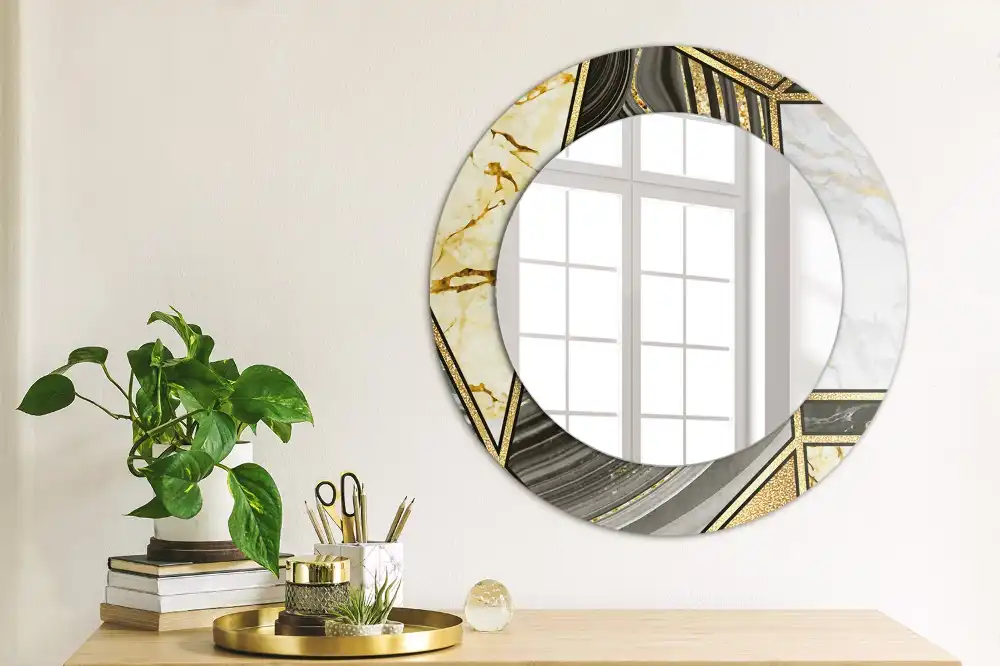 Runden spiegel Marmor-Stil