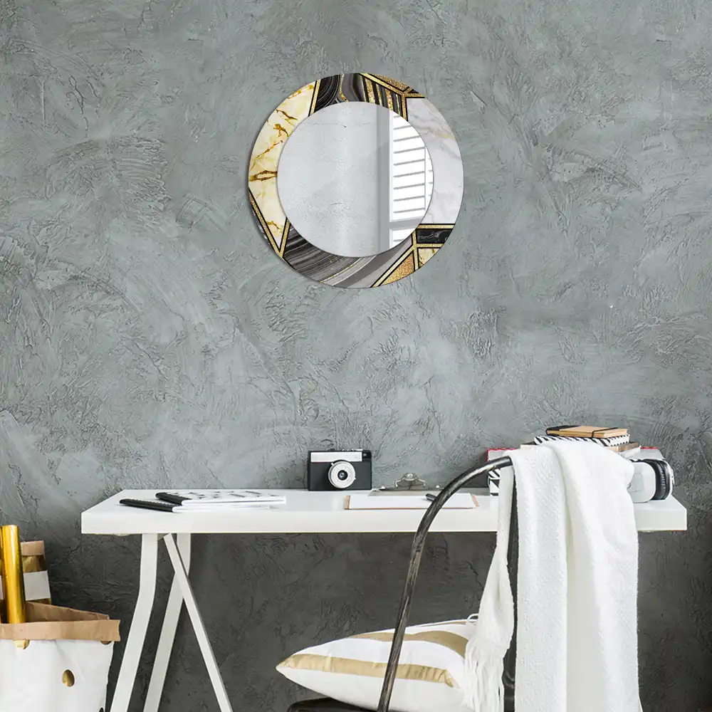Runden spiegel Marmor-Stil
