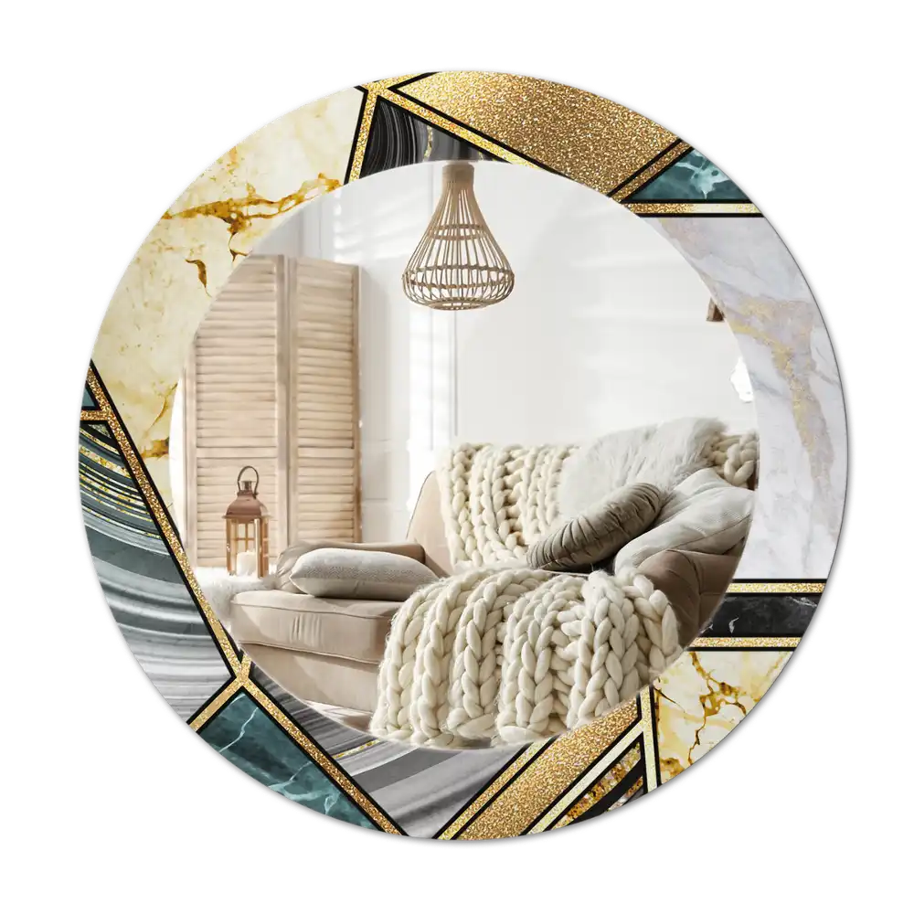 Runden spiegel Marmor-Stil