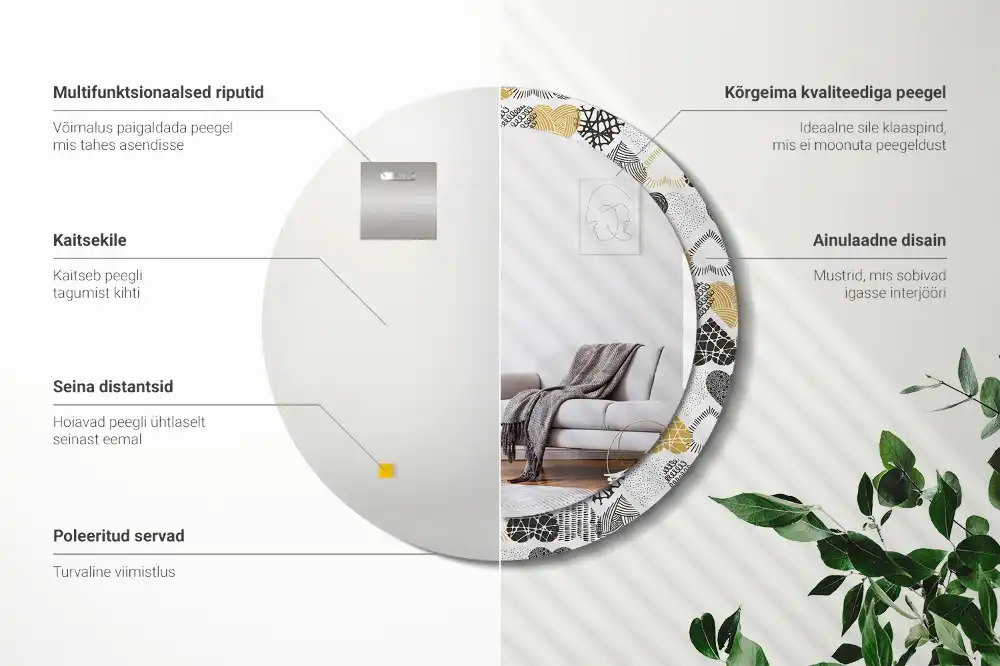 Runden spiegel Doodle-Herzen-Stil