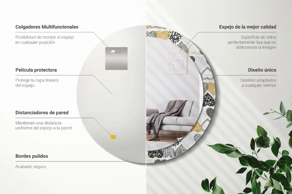 Runden spiegel Doodle-Herzen-Stil